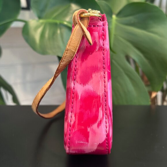 Louis Vuitton Vernis Ikat Pochette Accessoire Wristlet- hot pink! - Picture 5 of 14